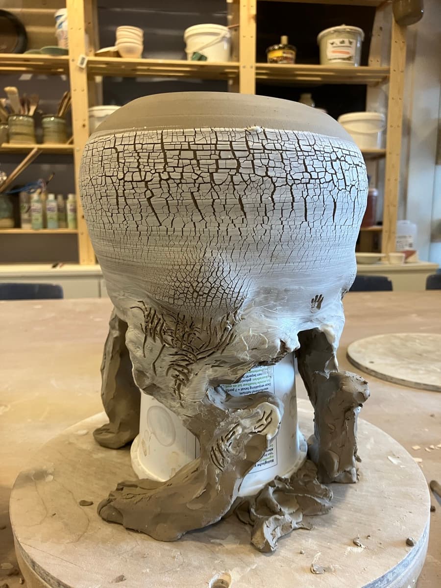 Crackle piece in studio